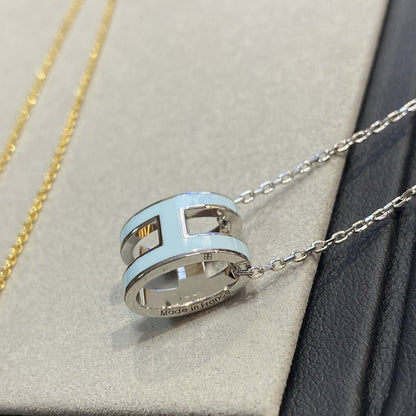 [KELA]POP H LIGHT BLUE NECKLACE