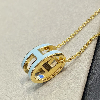 [KELA]POP H LIGHT BLUE NECKLACE