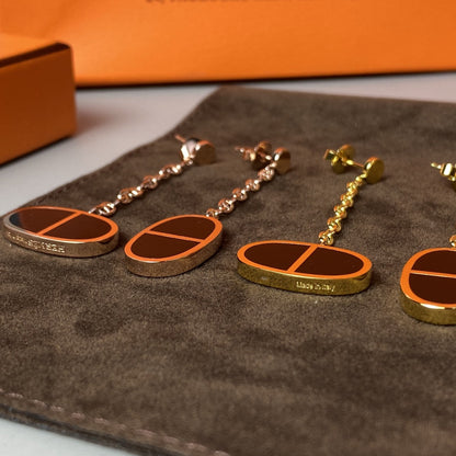 [KELA]CHAINE VERSO BLACK CERAMIC EARRINGS