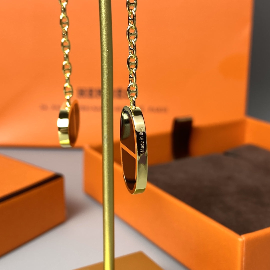 [KELA]CHAINE VERSO BLACK CERAMIC EARRINGS