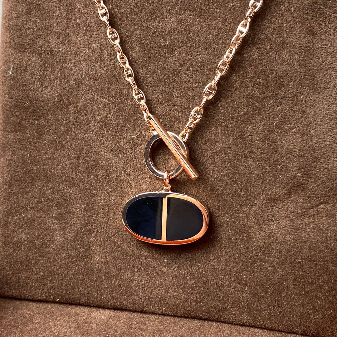 [KELA]CHAINE VERSO BLACK CERAMIC NECKLACE