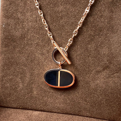 [KELA]CHAINE VERSO BLACK CERAMIC NECKLACE