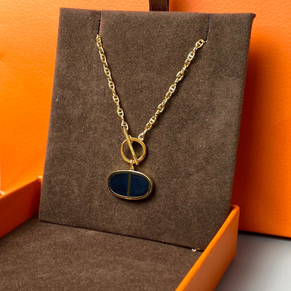 [KELA]CHAINE VERSO BLACK CERAMIC NECKLACE
