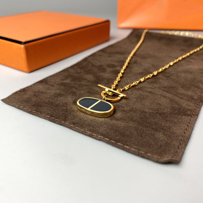 [KELA]CHAINE VERSO BLACK CERAMIC NECKLACE