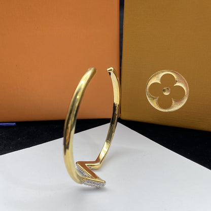 [KELA]VOLTE UPSITE DOWN DIAMOND GOLD OPEN BRACELET