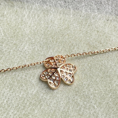 [KELA]PAVÉ DIAMOND FLOWER CHARM NECKLACE