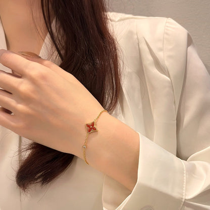 [KELA]COLOR STAR CARNELIAN ROSE GOLD DIAMOND BRACELET