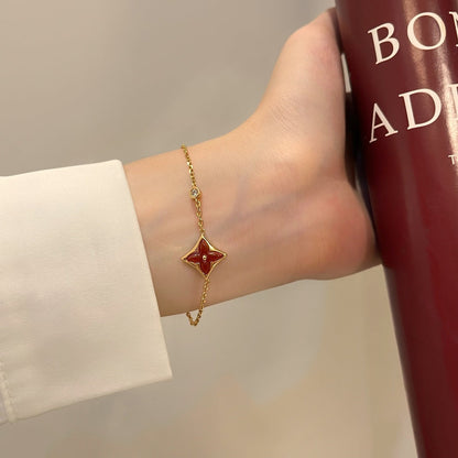 [KELA]COLOR STAR CARNELIAN ROSE GOLD DIAMOND BRACELET