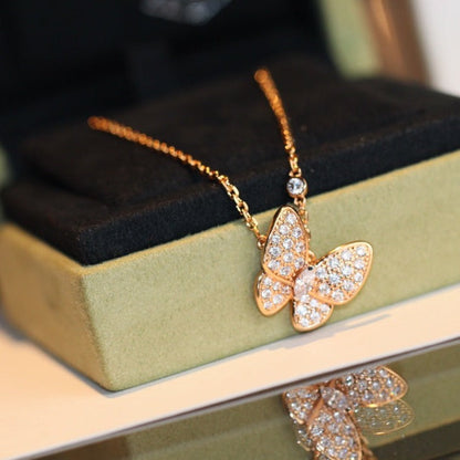 [KELA]BUTTERFLY DIAMOND CHARM NECKLACE