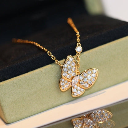 [KELA]BUTTERFLY DIAMOND CHARM NECKLACE