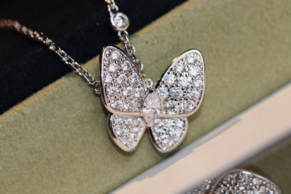 [KELA]BUTTERFLY DIAMOND CHARM NECKLACE