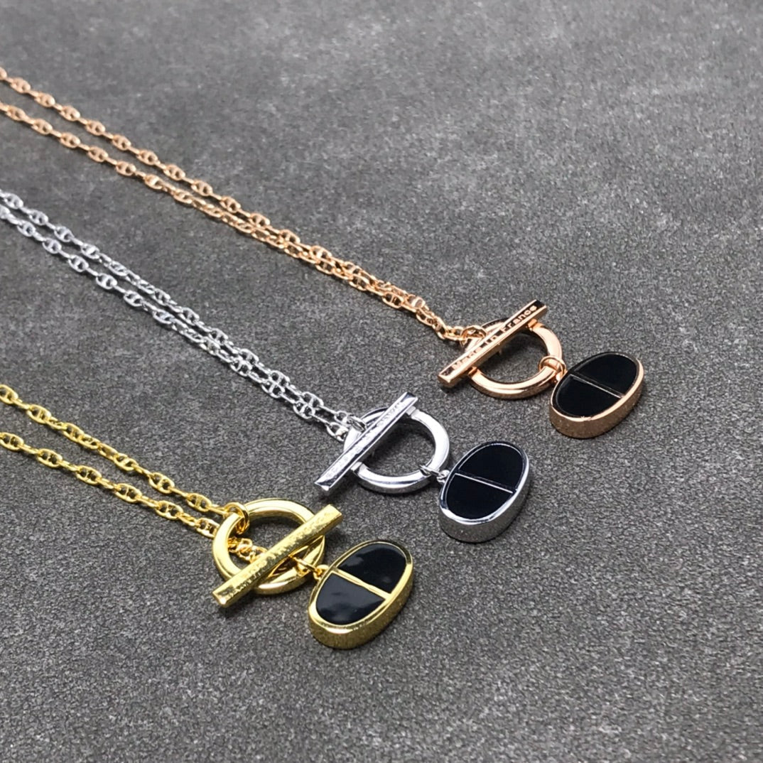 [KELA]CHAINE VERSO BLACK CERAMIC  NECKLACE