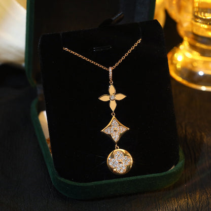 [KELA]STAR AND SUN DIAMOND ROSE GOLD NECKLACE
