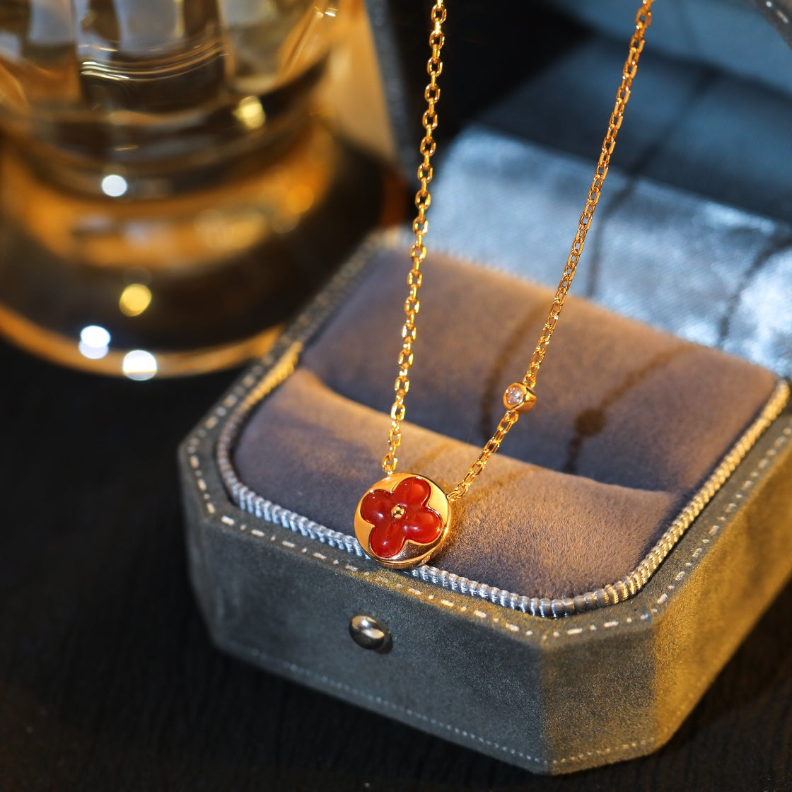 [KELA]SUN PEDANT ROSE GOLD 1 DIAMOND NECKLACE