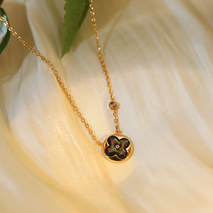 [KELA]SUN PEDANT ROSE GOLD 1 DIAMOND NECKLACE