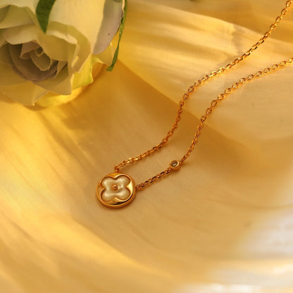 [KELA]SUN PEDANT ROSE GOLD 1 DIAMOND NECKLACE