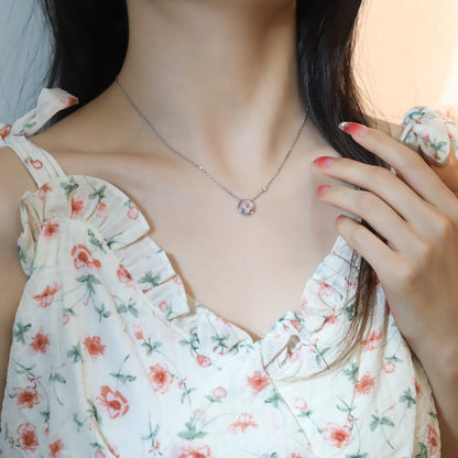 [KELA]SUN PEDANT ROSE GOLD 1 DIAMOND NECKLACE
