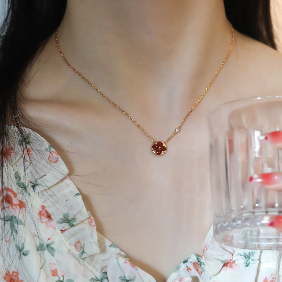 [KELA]SUN PEDANT ROSE GOLD 1 DIAMOND NECKLACE