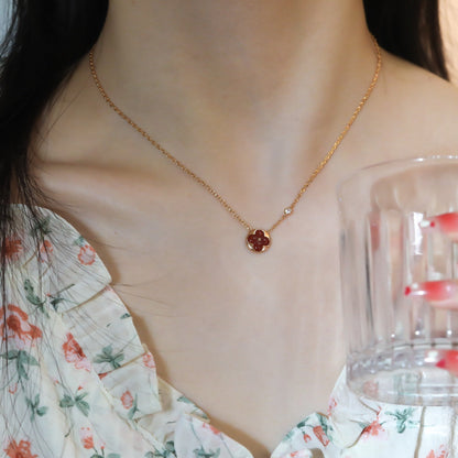 [KELA]SUN PEDANT ROSE GOLD 1 DIAMOND NECKLACE