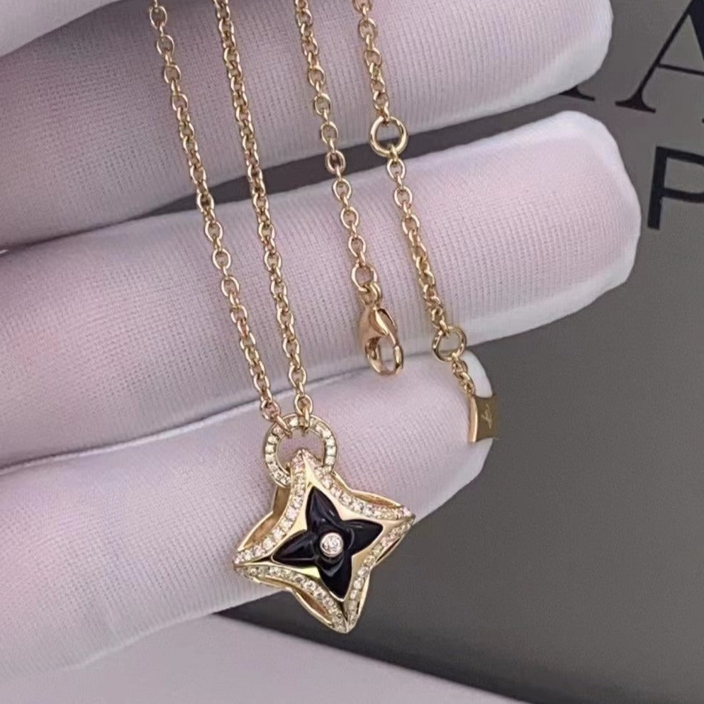 [KELA]STAR PEDANT ROSE GOLD DIAMOND NECKLACE