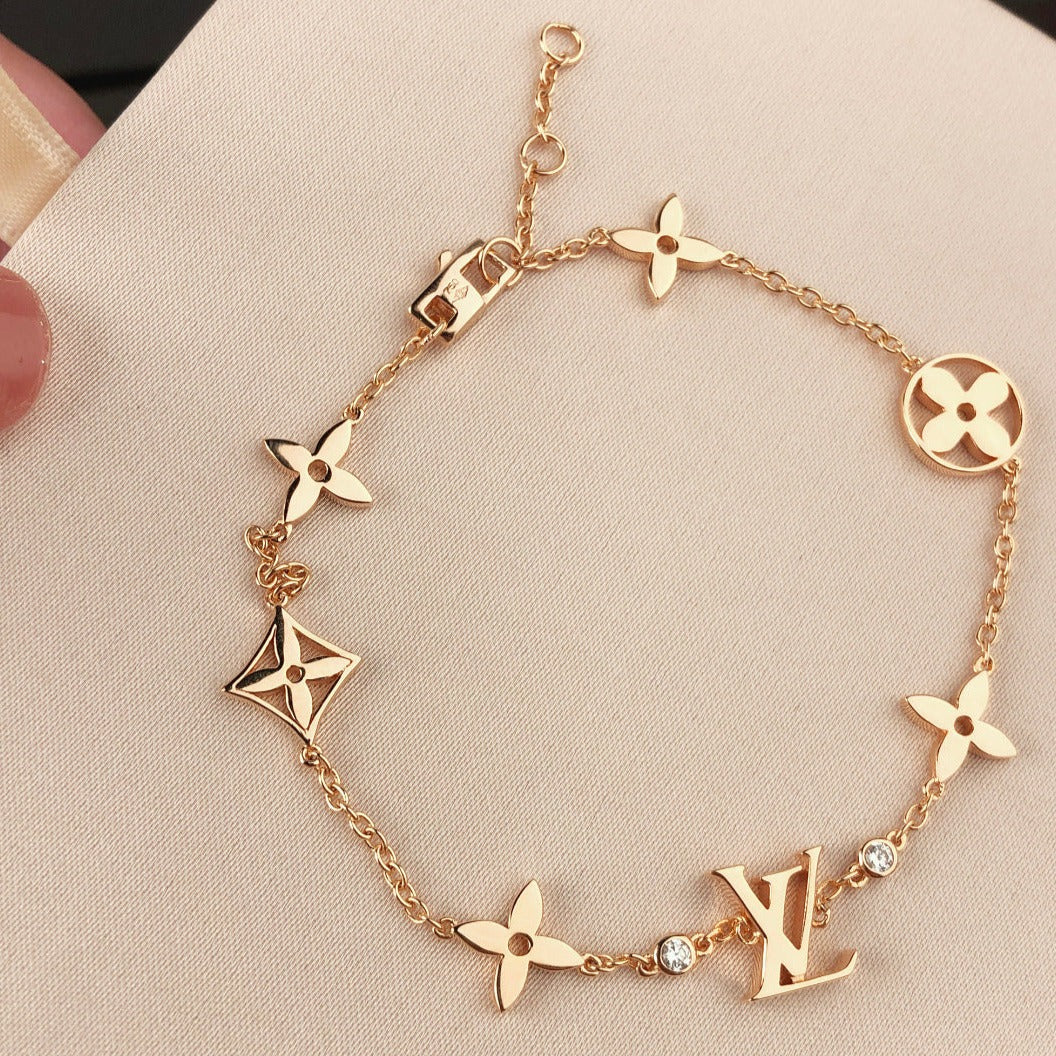 [KELA]STAR AND SUN 7 MOTIFS GOLD BRACELET