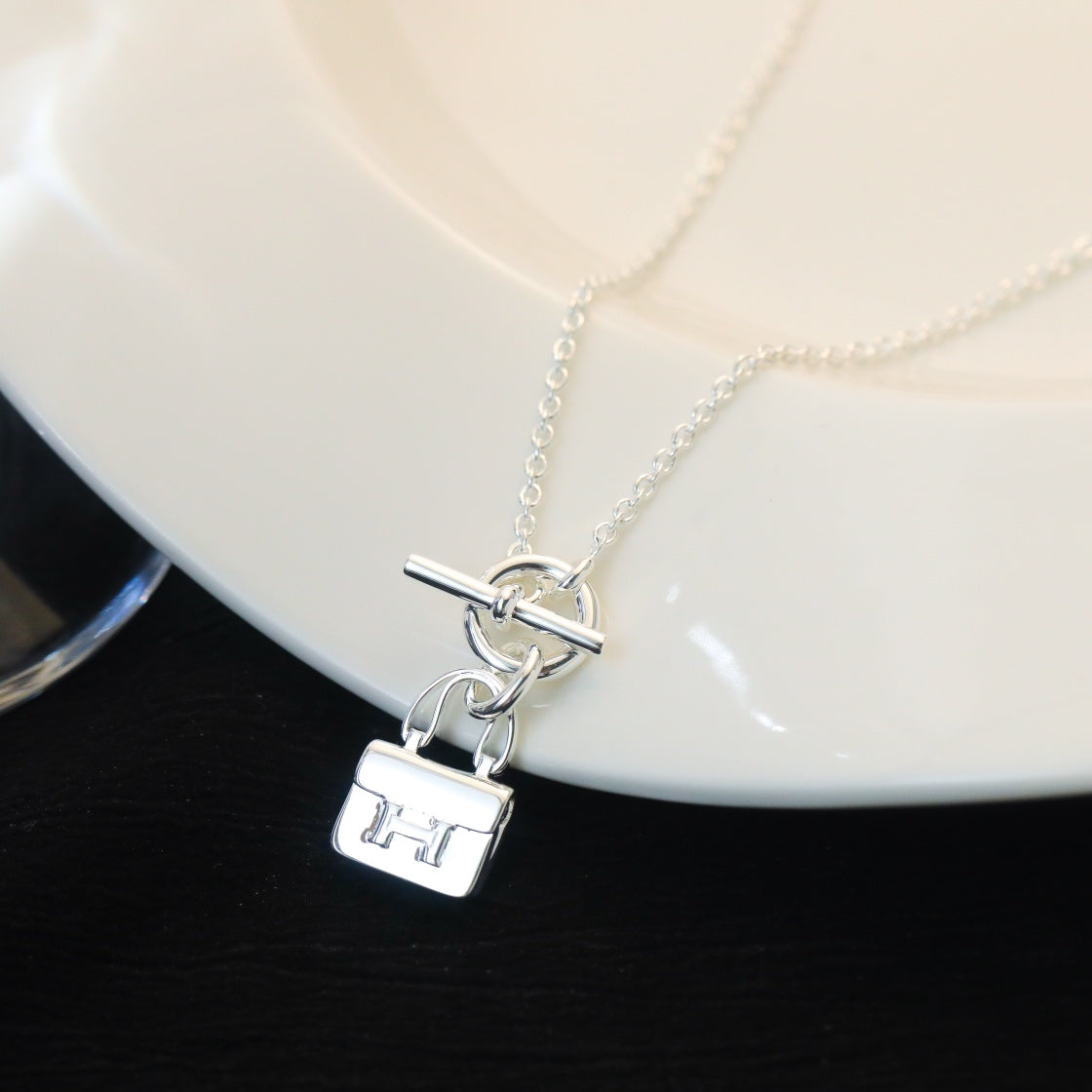 [KELA]POP H PEDANT SILVER NECKLACE