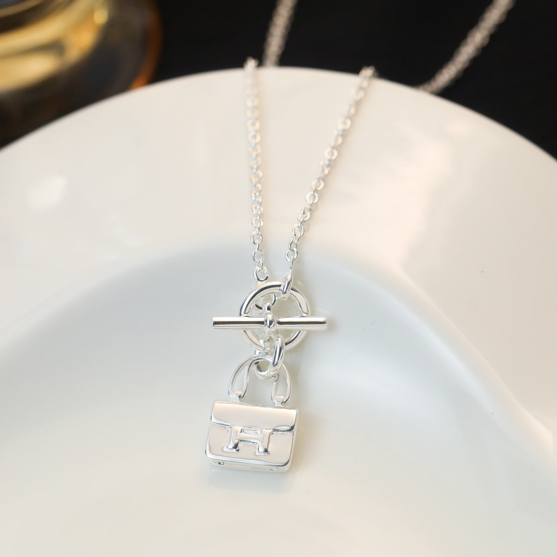 [KELA]POP H PEDANT SILVER NECKLACE