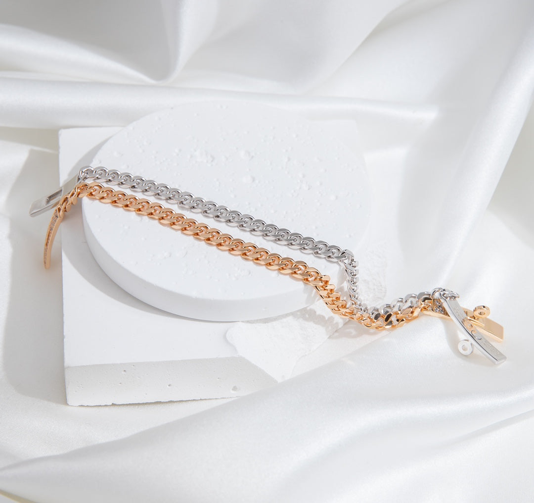 [KELA]KELLY CHAIN SILVER DIAMOND BRACELET