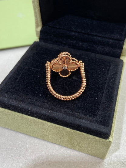 [KELA]LUCKY CLOVER ROSE GOLD REVERSIBLE RING