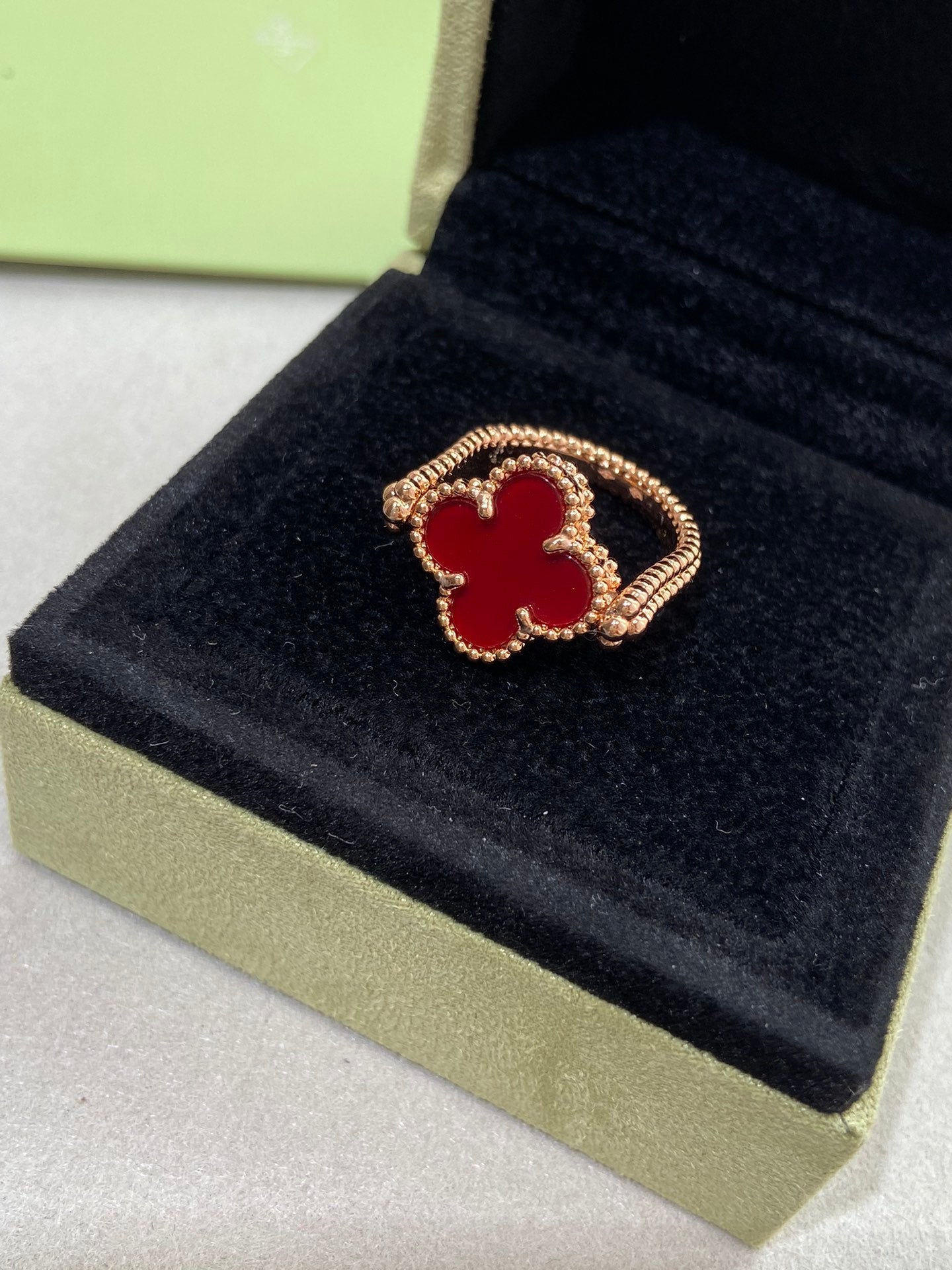 [KELA]LUCKY CLOVER ROSE GOLD REVERSIBLE RING