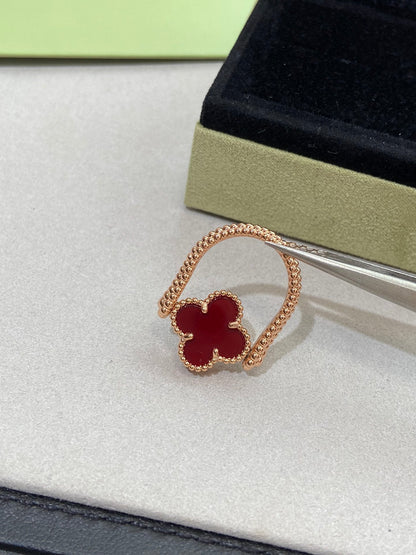[KELA]LUCKY CLOVER ROSE GOLD REVERSIBLE RING