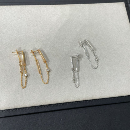 [KELA]CHAINE CHAOS DIAMOND DROP EARRINGS
