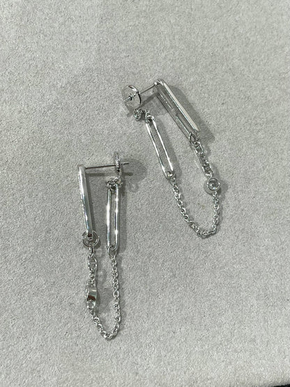 [KELA]CHAINE CHAOS DIAMOND DROP EARRINGS