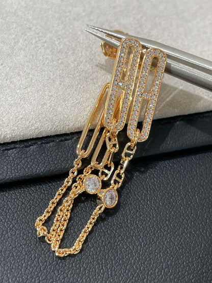 [KELA]CHAINE CHAOS DIAMOND DROP EARRINGS
