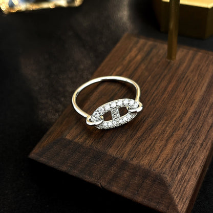 [KELA]RONDE SMALL SILVER DIAMOND RING