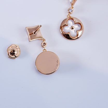 [KELA]STAR AND SUN ROSE GOLD MOP DROP EARRINGS