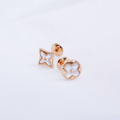 [KELA]STAR AND SUN ROSE GOLD MOP STUD EARRINGS