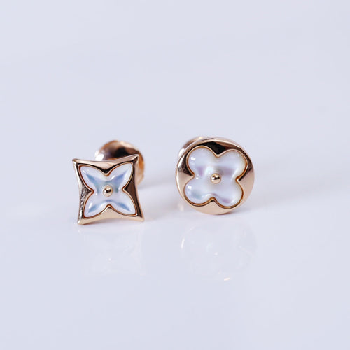 [KELA]STAR AND SUN ROSE GOLD MOP STUD EARRINGS