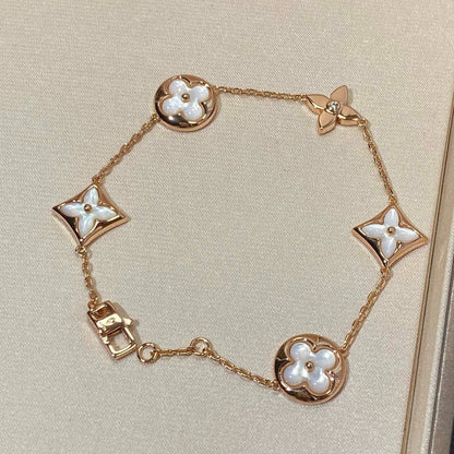 [KELA]STAR AND SUN 5 MOTIF MOP ROSE GOLD BRACELET
