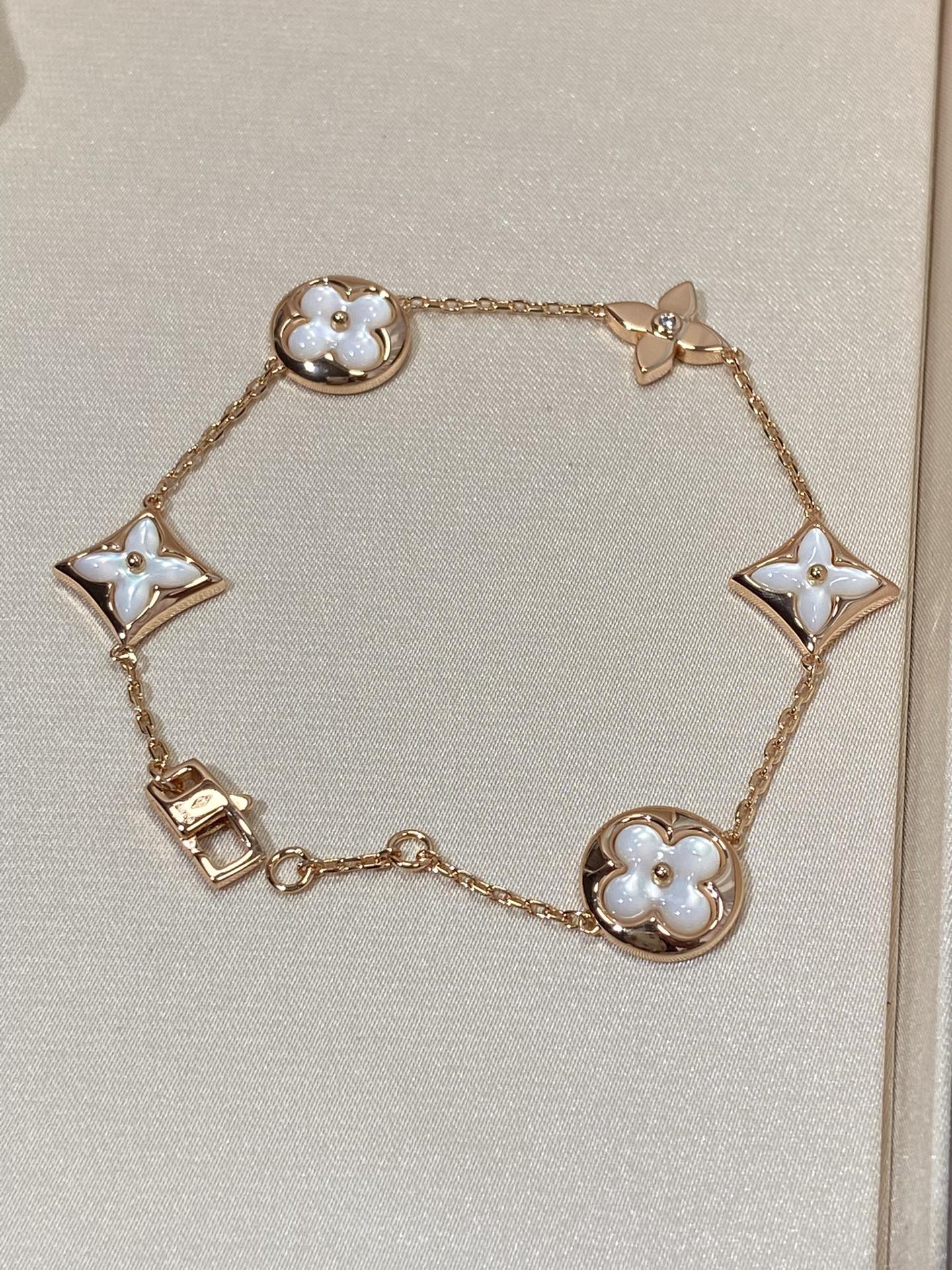 [KELA]STAR AND SUN 5 MOTIF MOP ROSE GOLD BRACELET