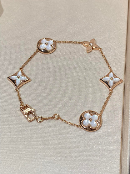 [KELA]STAR AND SUN 5 MOTIF MOP ROSE GOLD BRACELET