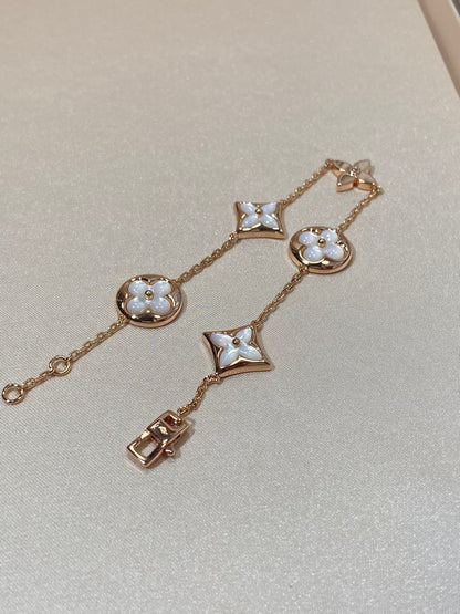 [KELA]STAR AND SUN 5 MOTIF MOP ROSE GOLD BRACELET