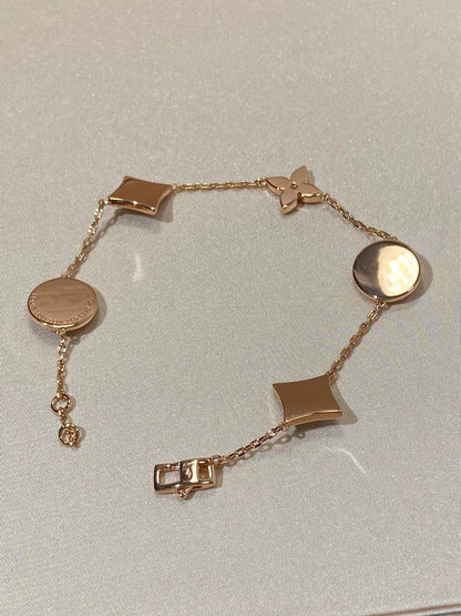 [KELA]STAR AND SUN 5 MOTIF MOP ROSE GOLD BRACELET