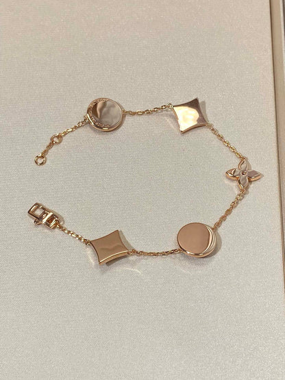 [KELA]STAR AND SUN 5 MOTIF MOP ROSE GOLD BRACELET