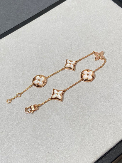 [KELA]STAR AND SUN 5 MOTIF MOP ROSE GOLD BRACELET