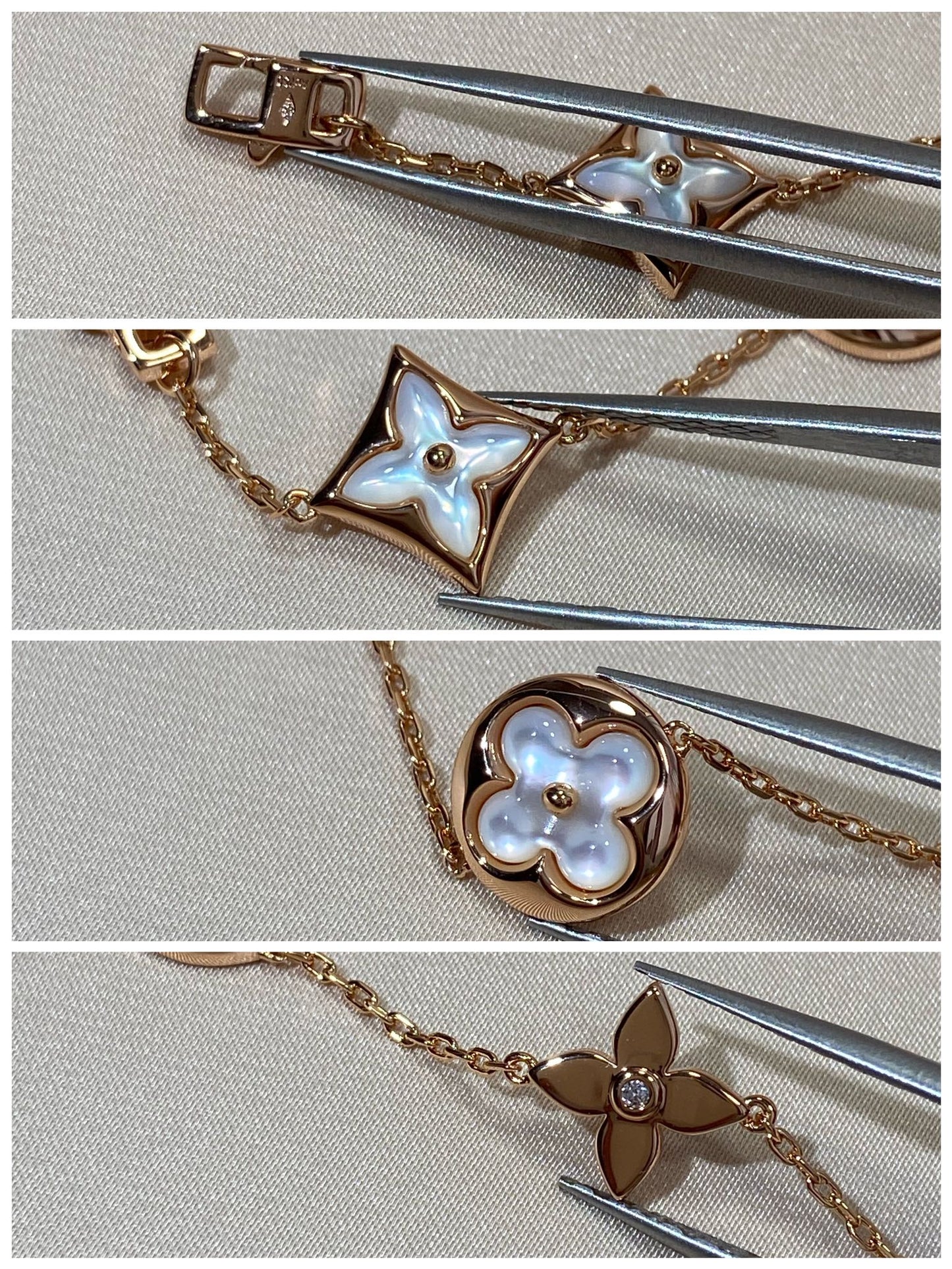 [KELA]STAR AND SUN 5 MOTIF MOP ROSE GOLD BRACELET
