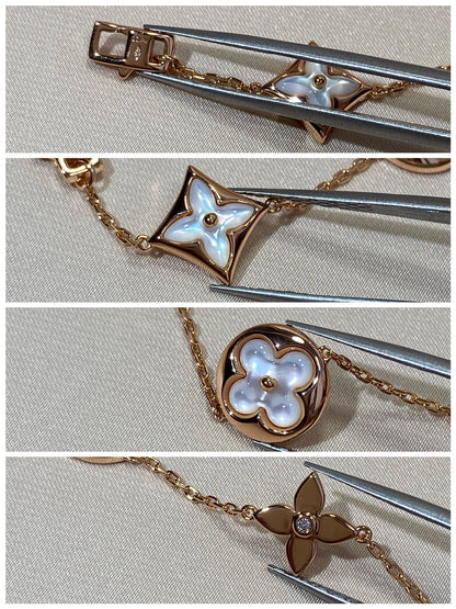 [KELA]STAR AND SUN 5 MOTIF MOP ROSE GOLD BRACELET