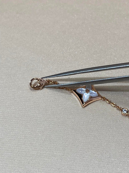 [KELA]STAR 4 MOTIF MOP DIAMOND ROSE GOLD BRACELET