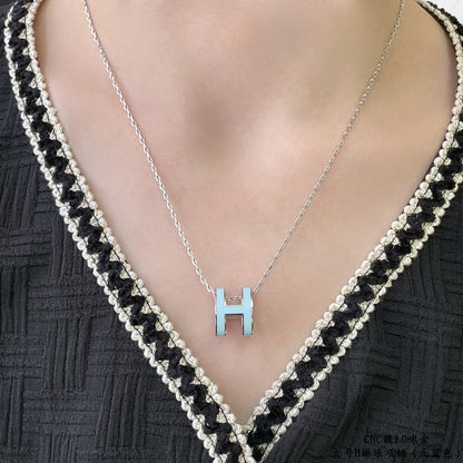 [KELA]POP H SKY BLUE NECKLACE