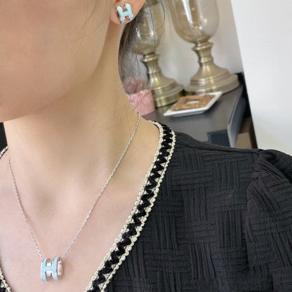 [KELA]POP H SKY BLUE NECKLACE
